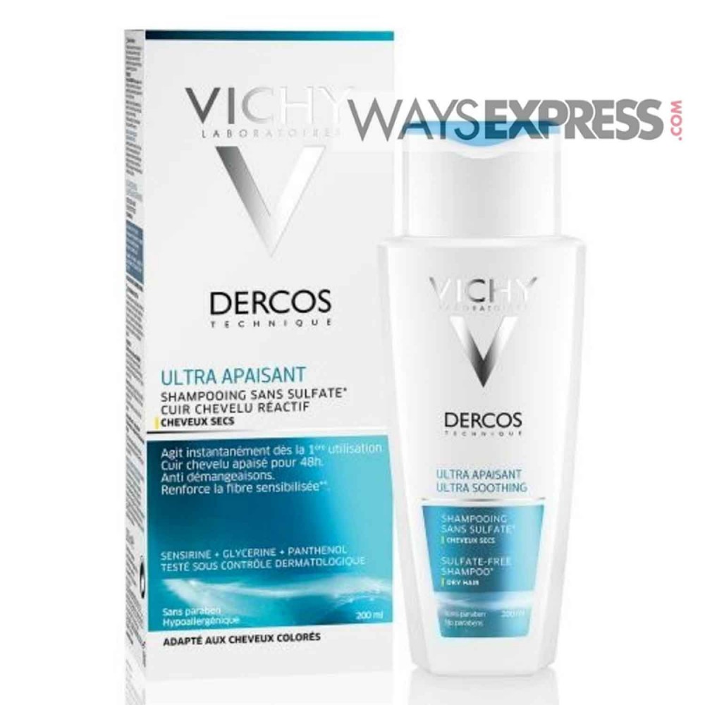 VICHY DERCOS TECHNIQUE ULTRA SOOTHING SHAMPOO FOR DRY (BLUE)